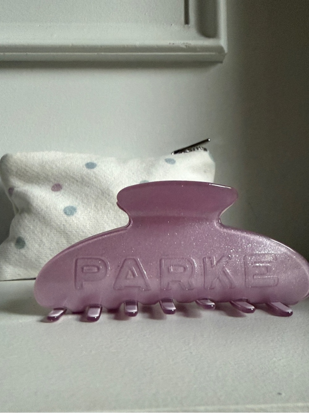 PARKE Birthday Drop Purple Sparkle Frosting Claw Clip Hair Clip w/ Bag